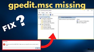 gpeditmsc Windows 10 Missing  How To Enable gpeditmsc Missing In Windows 10 Home [upl. by Nahshu957]