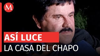 Así luce la casa donde se escondía El Chapo Guzmán abandonada saqueada y vandalizada [upl. by Ardnael]