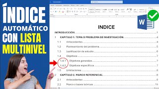 📑 INDICE AUTOMATIZADO con Numeración Multinivel en Word 2024 ✅ ¡Perfecto para Tesis y Monografías🔥 [upl. by Attenyt625]