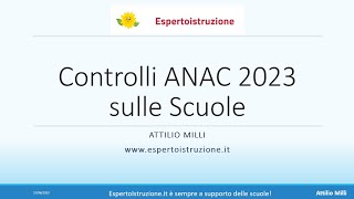 Controlli ANAC 2023 sulle scuole [upl. by Rehttam]