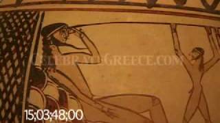 0663 Geometric pottery Odysseus Ulysses blinding Polyphemus Cyclops [upl. by Nirrok]