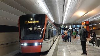 Bergen Bybane Line 2  Exploring Haukeland underground lightrail station [upl. by Ielarol]