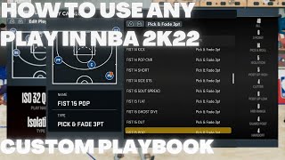 HOW TO USE ANY PLAY IN NBA 2K22  CUSTOM PLAYBOOK  ONLINEOFFLINE KEEPSIMALIVE [upl. by Darlene443]