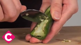 Easiest way to deseed a jalapeno [upl. by Ilana]