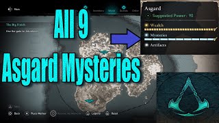 Assassins Creed Valhalla All Asgard Mysteries Locations guide [upl. by Fanya]