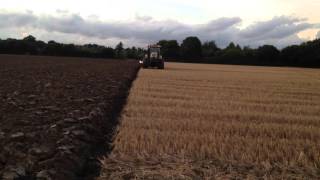 Cat challenger 765c ploughing with a 8 furrow semi mounted gregiore besson [upl. by Yboc]