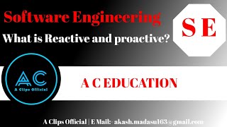 What is Reactive vs proactive risk strategies  Software Engineering  A C EDUCATION 6 [upl. by Neely]