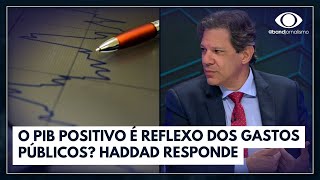 Como Haddad reage a críticas sobre o PIB ser reflexo dos gastos públicos  Canal Livre [upl. by Weidar]