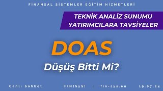 DOAS  HİSSE DÜŞÜŞÜ DEVAM EDECEK Mİ  DOAS Yorum  DOAS Hisse Senedi Teknik Analizi [upl. by Yeruoc]