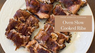 Oven Slow Cooked Ribs  Cook with me [upl. by Ybrek]