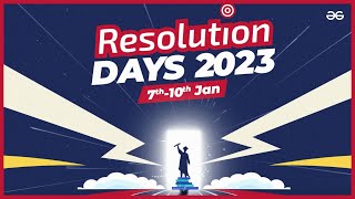 GeeksforGeeks Resolution Days 2023  Never Before Seen Offers [upl. by Danczyk]