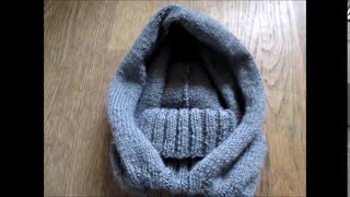 TUTO TRICOT COL CAPUCHE CAGOULE AU TRICOT FACILE [upl. by Neellok209]