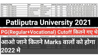 Patliputra University Pg Regular Vocational Cutoff 20212022 कितना जाएगाPpu Pg Admission 2022 [upl. by Osicran]