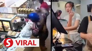 Cops nab delivery rider seen throwing food at restaurant employees in viral video [upl. by Roland488]