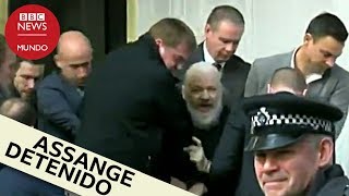 El momento del arresto de Julian Assange en la embajada de Ecuador en Londres [upl. by Jock]