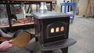 Cast Iron stove propmade from wood shorts [upl. by Crosby]