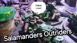 Marine paints Marines Warhammer 40k Salamanders Outriders Adeptus Astartes Vulkan Lives [upl. by Birgit]