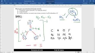 Estructura de Lewis HNO3 ácido nítrico  ion nitrato y nitrato de sodio [upl. by Ahsinotna]