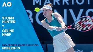 Storm Hunter v Celine Naef Highlights  Australian Open 2024 Second Round Qualifying [upl. by Ardnoik]