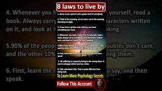 8 Law to live by according to psychology psychology psychopathology motivation motivation [upl. by Burrell]