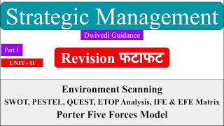 3  Strategic management  Environmental Scanning SWOT PESTEL Porter 5 forces IFE amp EFE matrix [upl. by Watters214]