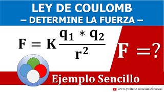 EJERCICIO RESUELTO DE LEY DE COULOMB  DETERMINE LA FUERZA F [upl. by Havener370]