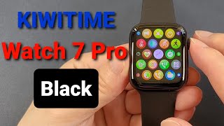 KIWITIME Watch 7 Pro IWO W37 PRO Smartwatch Black Color Unbox amp Quick ViewAlways On Display [upl. by Jannery223]