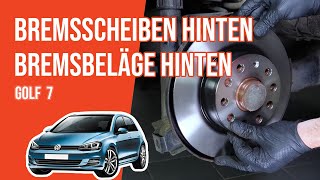 Wie Golf 7 Bremsscheiben hinten Bremsbeläge hinten wechseln 🚗 [upl. by Eteragram34]