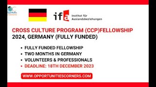 Cross Culture Program CCP Fellowship 2024 Germany Fully Funded [upl. by Levina]