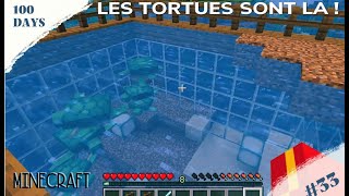 100 JOURS SUR UN RADEAU MINECRAFT 33  LES TORTUES SONT LA [upl. by Alleb]