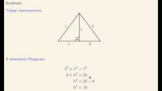 Długość wysokości w trójkącie równoramiennym [upl. by Sirrom599]