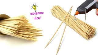 8 AWESOME WAYS TO MAKE WITH BAMBOO SKEWERS STICKS Best Reuse Ideas [upl. by Hurd]