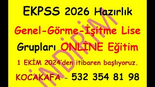 EKPSS 2026ya GenelGörmeİşitme Liseden girecek arkadaşlar ONLİNE EKPSS 2026 gruplarımız hakkında [upl. by Newra992]