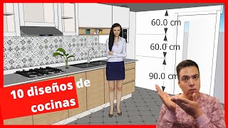 10 diseños de cocinas con MEDIDAS [upl. by Hsina473]