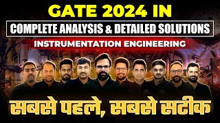 GATE 2024 Exam Analysis amp Paper Solutions  Instrumentation Engineering  सबसे पहले सबसे सटीक [upl. by Yran]