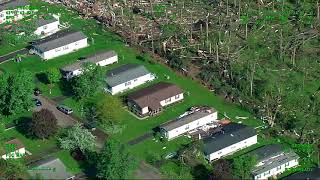 Aerial footage shows aftermath of Michigans EF2 tornado [upl. by Dyraj721]