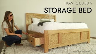 How to Build a Storage Bed with Built In Drawers [upl. by Ellimaj]