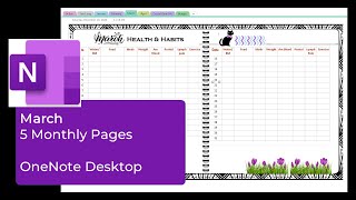 5 Monthly Pages for March Success in OneNote [upl. by Wiersma964]