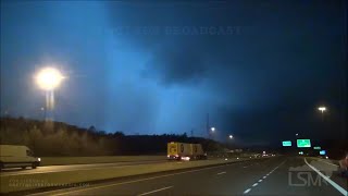 01252021 Birmingham AL  Large Tornado Crossing Interstate 65  Stationary Debris Knocks Out Wind [upl. by Packston]