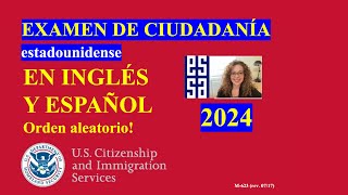 100 PREGUNTAS para la ciudadanía americana EN INGLÉS Y ESPAÑOL 2024  respuestas fáciles [upl. by Aidil]