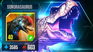 SONORASAURUS VS SONORASAURUS SOLO BATTLE  JURASSIC WORLD THE GAME [upl. by Hunter]