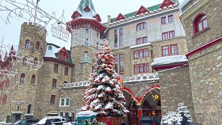 Snow walk St Moritz Switzerland ❄️ 4K winter walking tour 🌨 [upl. by Enirehtacyram]