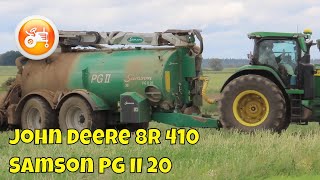 Slurry 2023  John Deere 8R 410 amp Samson PG II 20 slurry tank [upl. by Burnard]