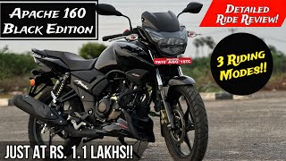 2024 Apache 160 Black Edition Ride Review  Just At 11 Lakhs [upl. by Aynotal718]