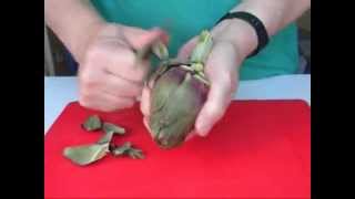 Comment préparer un artichaut violet  How to prepare a small artichoke [upl. by Mozelle]