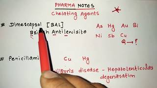 CHELATING AGENTS WITH TRICKS  METAL POISONING REMEDIES  RRB PHARMACIST EXAM  GPAT  ESIC PART62 [upl. by Eserahs]