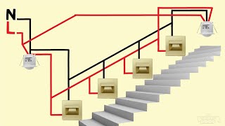 stair lighting connection with motion sensors wiring diagram [upl. by Surad]