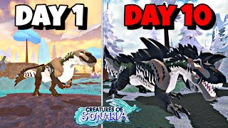 I Survived 10 DAYS as a HYBRID TREX in Creatures of Sonaria [upl. by Myrwyn]