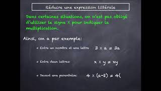 réduire une expression littérale1 [upl. by Risteau991]