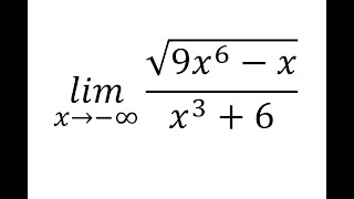 Limits at Infinity Rational squareroot function as x approaches negative Infinity [upl. by Clausen59]